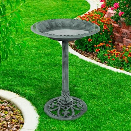 Pure Garden Pure Garden 50-LG1072 Antique Bird Bath - Green 50-LG1072
